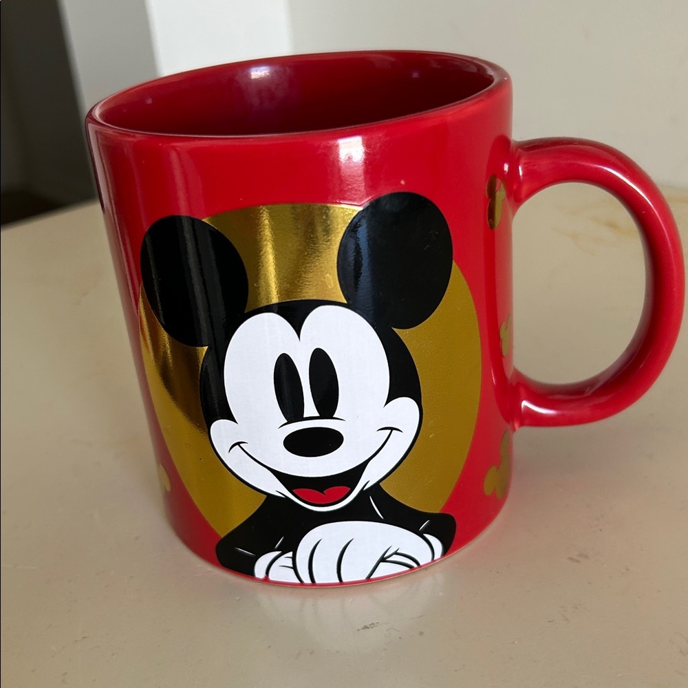 DISNEY GALERIE CUP. Disney Red and Gold Mickey Mouse Mug